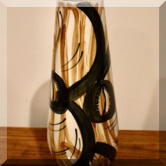 P09. MCM pottery vase with swirl design. 11”h - $24